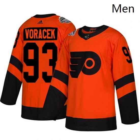 Mens Adidas Philadelphia Flyers 93 Jakub Voracek Orange Authentic 2019 Stadium Series Stitched NHL Jersey